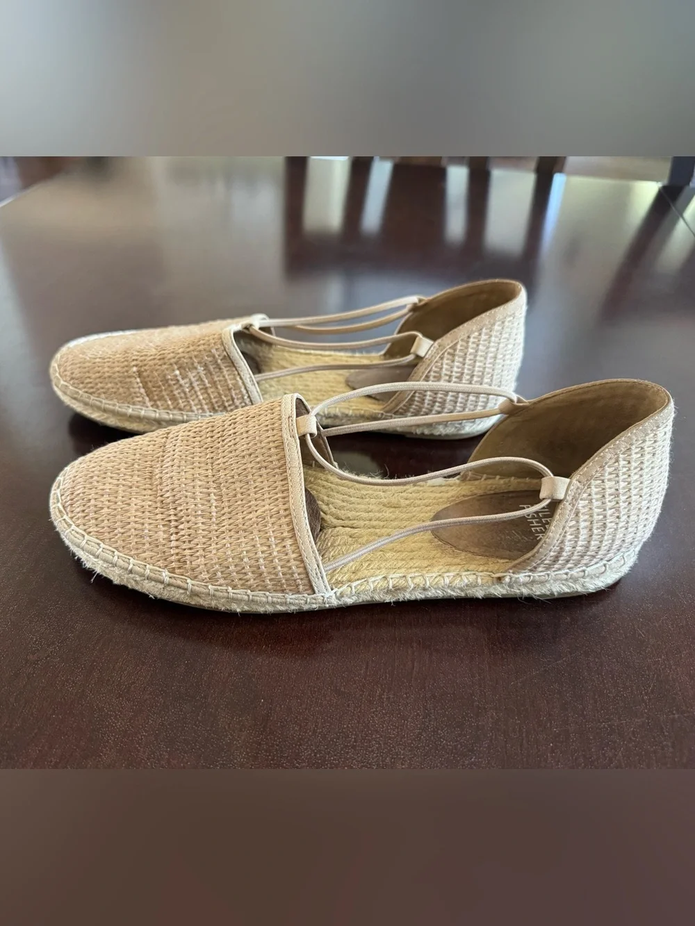 Eileen Fisher Natural Woven Espadrille Slingback Flats